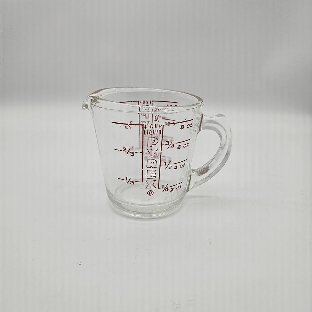 Vintage PYREX 508 Measuring Cup Glass D Handle 8 oz 1970s MCM Made in USA